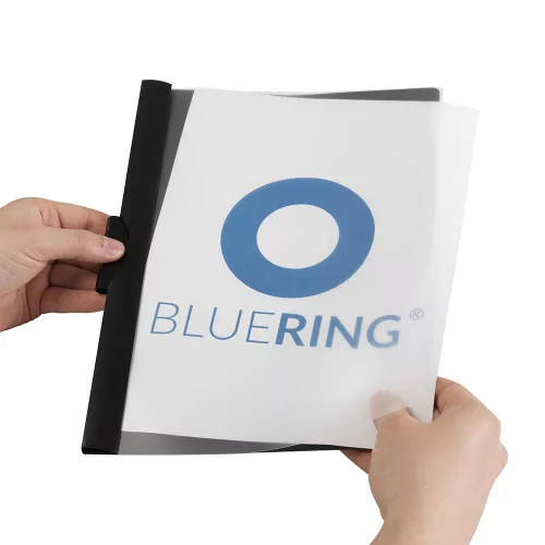 Gyorsfűző klip mappa A4, műanyag 60laphoz fém klippes Bluering® fekete