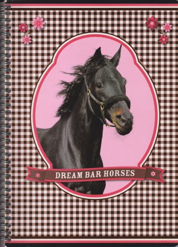 Füzet Ars Una A/4 vonalas dupla spirállal Dream Bar Horses Black