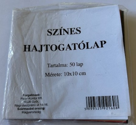 Hajtogatólap színes 10x10 cm