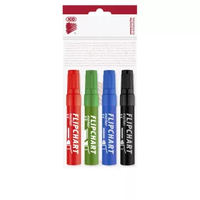   Flipchart marker készlet vízbázisú 1-4mm, vágott Artip 12, 4 klf.szín
