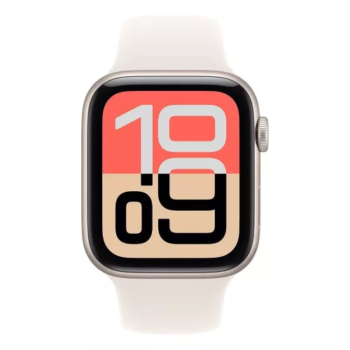 Okosóra Apple Watch SE 3 GPS 44mm Starlight Aluminium Case with Starlight Sport Band - M/L