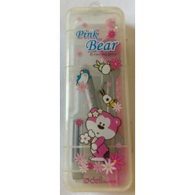   Körző Deli 8616 + mechanikus ceruza 0,5 rózsaszín UTOLSÓ DARAB