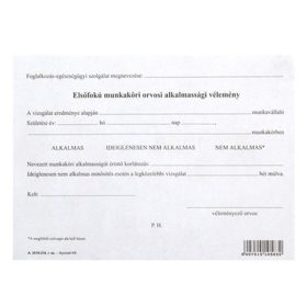 Elsőfokú munkaköri orvosi alkalmassági vélemény