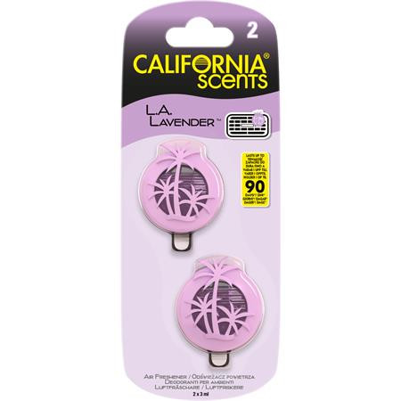 CALIFORNIA SCENTS Autóillatosító, mini diffúzer, 2*3 ml, CALIFORNIA SCENTS "La Lavender"