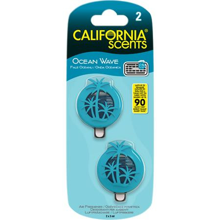 CALIFORNIA SCENTS Autóillatosító, mini diffúzer, 2*3 ml, CALIFORNIA SCENTS "Ocean Wave"