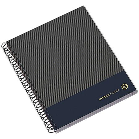 AMBAR Spirálfüzet, A5, kockás, 100 lap, keményfedeles, AMBAR "Kraft", vegyes színek