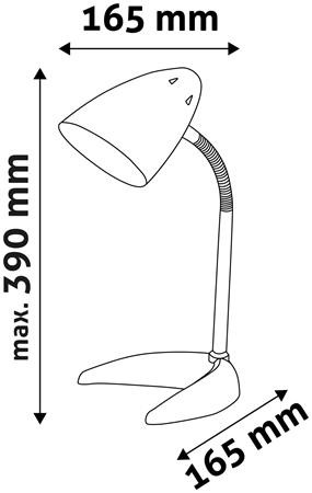 AVIDE Asztali lámpa, C-talp, AVIDE "Basic", fekete