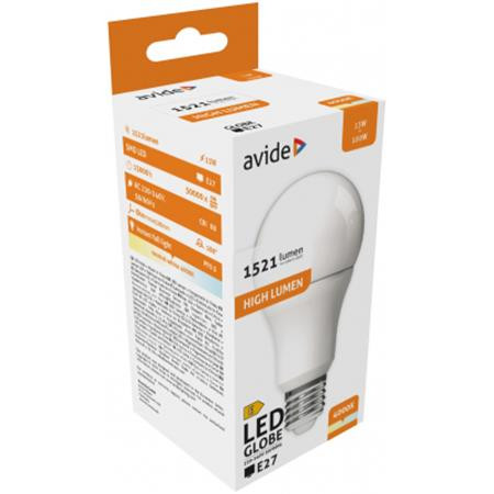 AVIDE LED izzó, E27, gömb, A60, 13W, 1521lm, 4000K, AVIDE