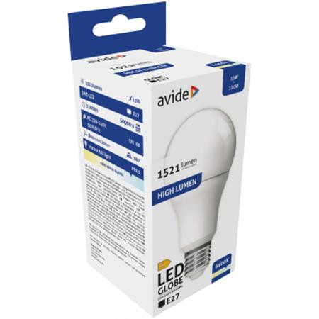 AVIDE LED izzó, E27, gömb, A60, 13W, 1521lm, 6400K, AVIDE
