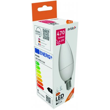AVIDE LED izzó, E14, gyertya, 4,5W, 470lm, 4000K, AVIDE