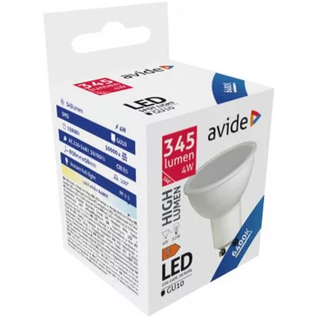 AVIDE LED izzó, GU10 spot, 4W, 345lm, 6400K, AVIDE