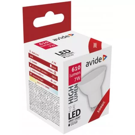AVIDE LED izzó, GU10 spot, 7W, 610lm, 3000K, AVIDE