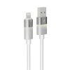 AVAX Töltőkábel, USB-A - lightning (Apple), 1 m, AVAX "CB310 Glowy", fehér