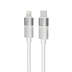   AVAX Töltőkábel, USB-A - lightning (Apple), 27W, 1 m, AVAX "CB314 Glowy", fehér
