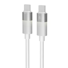   AVAX Töltőkábel, USB-C - USB-C, 60W, 1 m, AVAX "CB316 Glowy", fehér