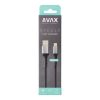 AVAX Töltőkábel, USB-A - lightning (Apple), 20W, 1,5 m, AVAX "CB314 Steel", acélszürke