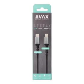   AVAX Töltőkábel, USB-C - Lightning, 27W, 1 m, AVAX "CB316 Glowy", fehér