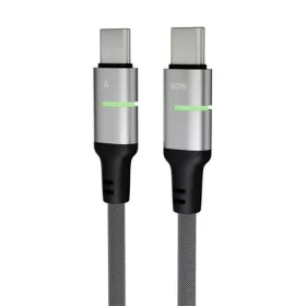   AVAX Töltőkábel, USB-C - USB-C, 60W, 2 m, AVAX "CB632 Steely LED", fekete