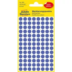   AVERY ZWECKFORM Etikett, 8 mm, kör, eltávolítható, AVERY ZWECKFORM, indigókék, 416 etikett/csomag