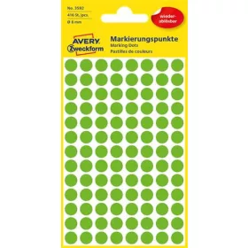   AVERY ZWECKFORM Etikett, 8 mm, kör, eltávolítható, AVERY ZWECKFORM, fűzöld, 416 etikett/csomag