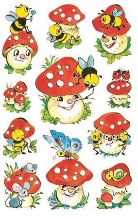 AVERY ZWECKFORM Matrica, papír, 3 ív, 76x120 mm, AVERY ZWECKFORM, "Z-Design No.4304", gombák