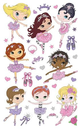 AVERY ZWECKFORM Matrica, papír, 1 ív, 76x120 mm, AVERY ZWECKFORM, "Z-Design No.53221", balerina