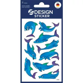   AVERY ZWECKFORM Matrica, papír, 2 ív, 76x120 mm, AVERY ZWECKFORM, "Z-Design No.53444", csillogó delfinek