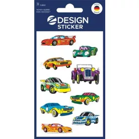   AVERY ZWECKFORM Matrica, papír, 3 ív, 76x120 mm, AVERY ZWECKFORM, "Z-Design No.53882", színes autók