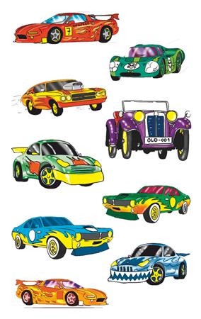 AVERY ZWECKFORM Matrica, papír, 3 ív, 76x120 mm, AVERY ZWECKFORM, "Z-Design No.53882", színes autók