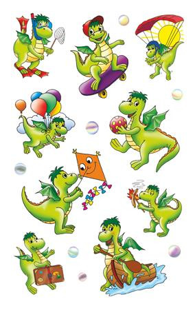 AVERY ZWECKFORM Matrica, papír,  3 ív, 76x120 mm,  AVERY ZWECKFORM, "Z-Design No.54043", sárkányok