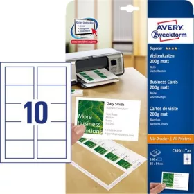   AVERY ZWECKFORM Névjegykártya, 85x54 mm, 200 g, mikroperforált, AVERY ZWECKFORM, 100 db/csomag