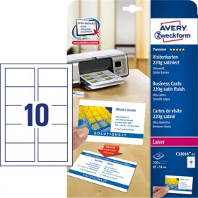   AVERY ZWECKFORM Névjegykártya, 85x54 mm, 220 g, mikroperforált, AVERY ZWECKFORM, 250 db/csomag