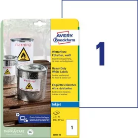   AVERY ZWECKFORM Etikett, 210x297 mm, poliészter, időjárásálló, AVERY ZWECKOFRM, fehér, 10 etikett/csomag