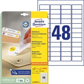   AVERY ZWECKFORM Etikett, univerzális, eltávolítható, 45,7x21,2 mm, AVERY ZWECKFORM, 1440 etikett/csomag