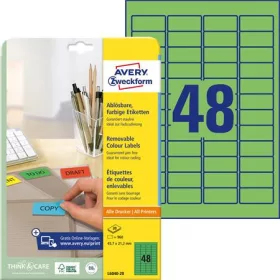   AVERY ZWECKFORM Etikett, univerzális, 45,7x21,2 mm, eltávolítható, kerekített sarkú, AVERY ZWECKFORM, 960 etikett/csomag, zöld