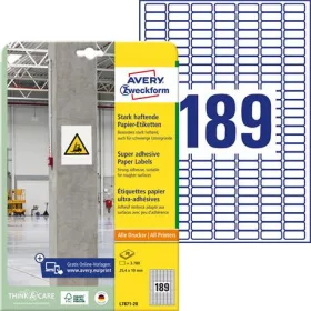   AVERY ZWECKFORM Etikett, univerzális, 25,4x10 mm, extra erős, AVERY ZWECKFORM, 3780 etikett/csomag