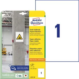   AVERY ZWECKFORM Etikett, univerzális, 210x297 mm, extra erős, AVERY ZWECKFORM, 20 etikett/csomag