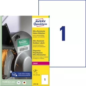   AVERY ZWECKFORM Etikett, univerzális, 210x297 mm, extra erős, polietilén, AVERY ZWECKFORM, 40 etikett/csomag