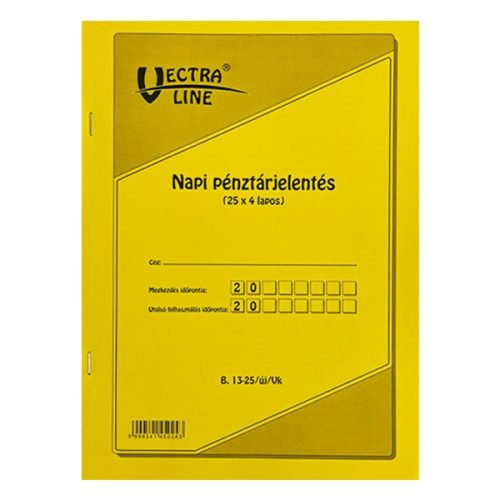 Napi pénztárjelentés VECTRA-LINE 25x4 lapos (2+2 lapos)