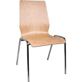   . Tárgyalószék, fa ülőlappal, krómozott acélváz "1158 LC"