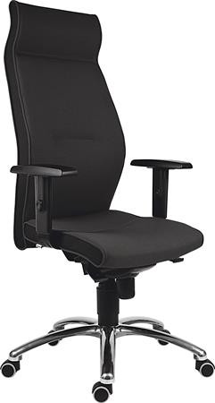 . Főnöki szék, magas háttámlával, szövet, alumínium láb., 24 h,"1824 Lei", fekete