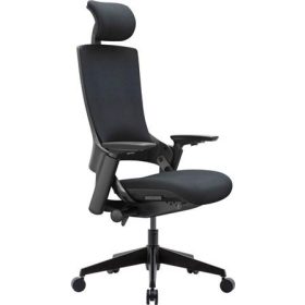   . Irodai forgószék, feszített szövet háttámla, fekete szövet ülőlap, fekete műanyag váz és lábkereszt, "Wellington"