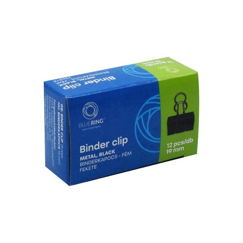 Binderkapocs 19mm, 12 db/doboz, Bluering® 