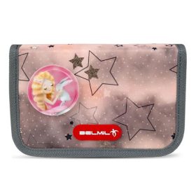   BELMIL Tolltartó, klapnis, cipzáras, BELMIL "Rose Ballet", szürke-rózsaszín, balerina