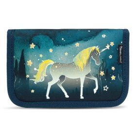   BELMIL Tolltartó, klapnis, cipzáras, BELMIL "Sparkling Unicorn", kék, unikornis