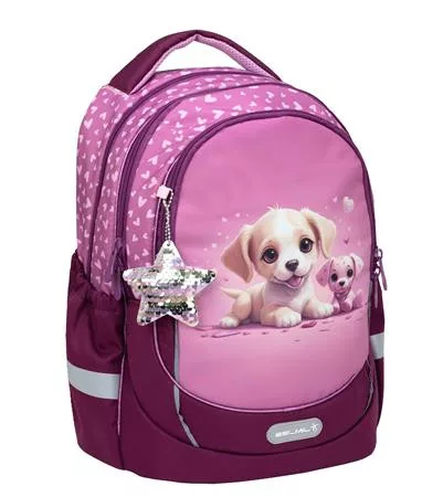 BELMIL Iskolatáska, cipzáras, BELMIL "Leisure Plus Puppy Love", kutyusok