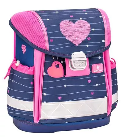 BELMIL Iskolatáska, fémcsat, BELMIL "Classy Simple Hearts", rózsaszín szív