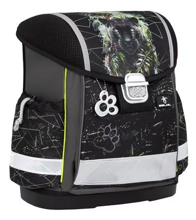 BELMIL Iskolatáska, fémcsat, BELMIL "Classy Black Panther", fekete párduc
