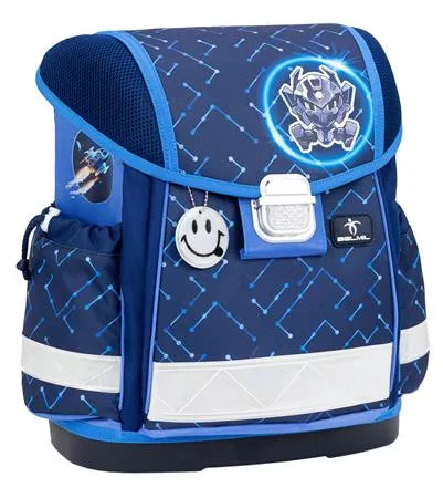 BELMIL Iskolatáska, fémcsat, BELMIL "Classy Navy Blue Tech", robot