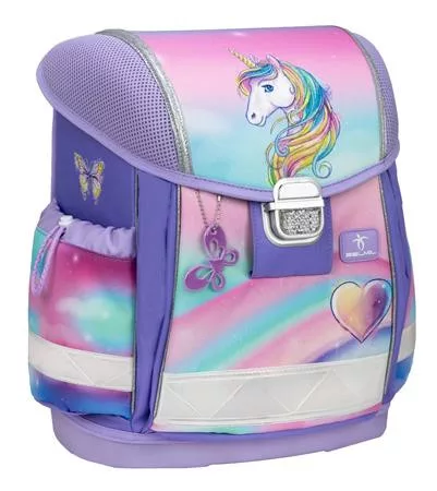 BELMIL Iskolatáska, fémcsat, BELMIL "Classy Heart of the Rainbow", unikornis